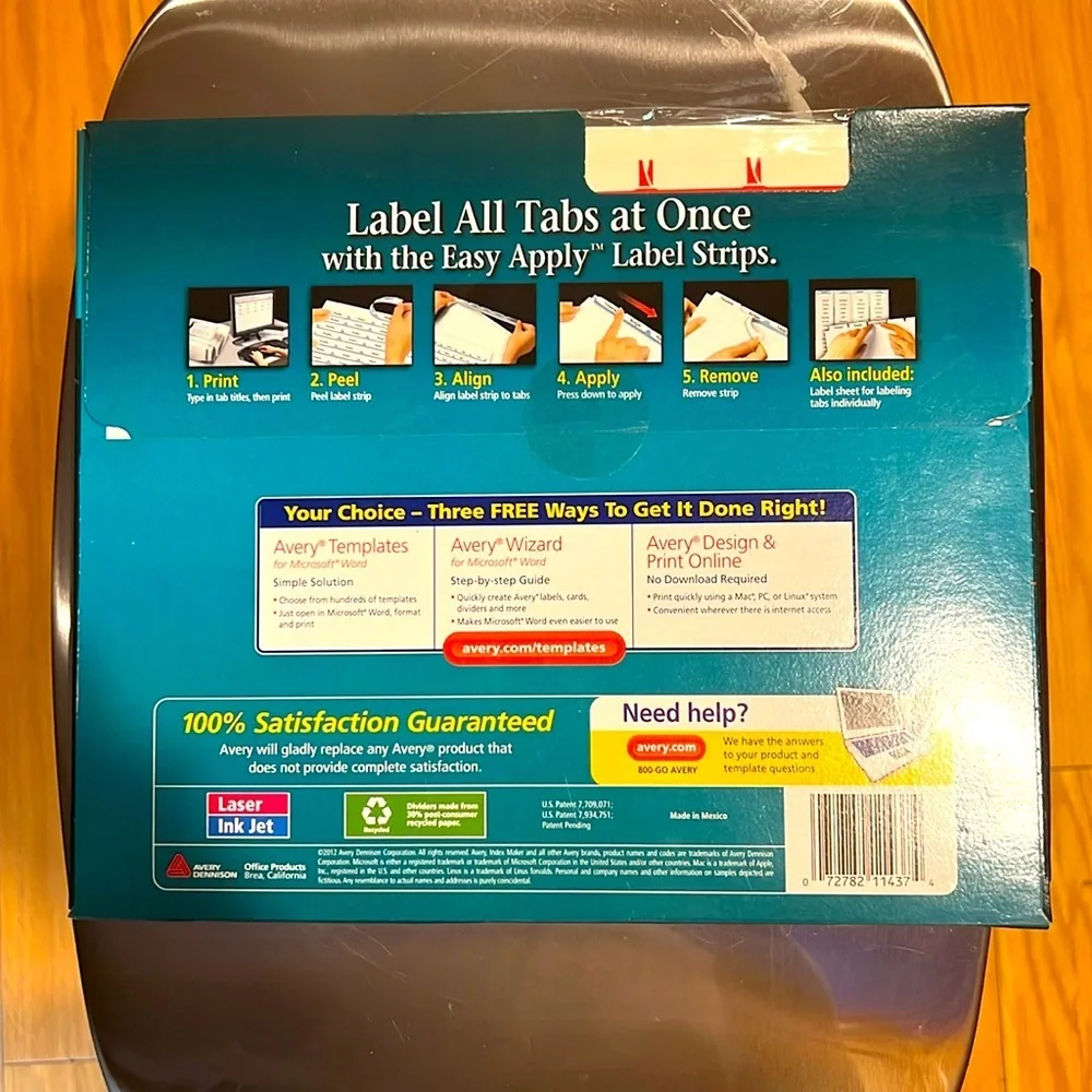 AVERY. Clear Label. Index Maker Dividers.